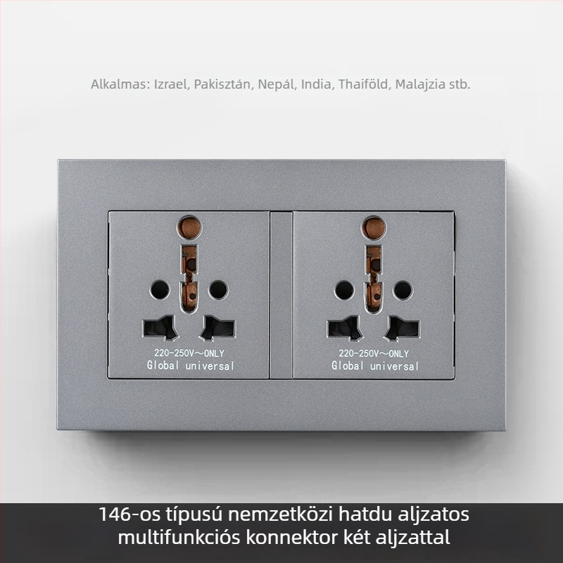 Nemzetközi hatszögletes aljzatpanel, 86-os és 142-es típusú kapcsolóval