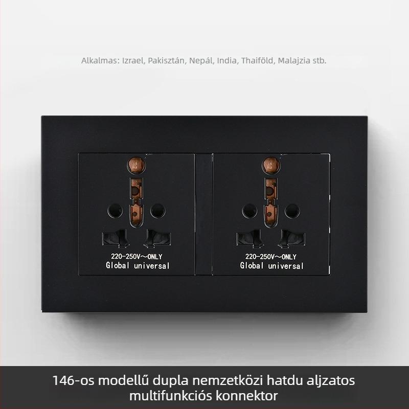 Nemzetközi hatszögletes aljzatpanel, 86-os és 142-es típusú kapcsolóval