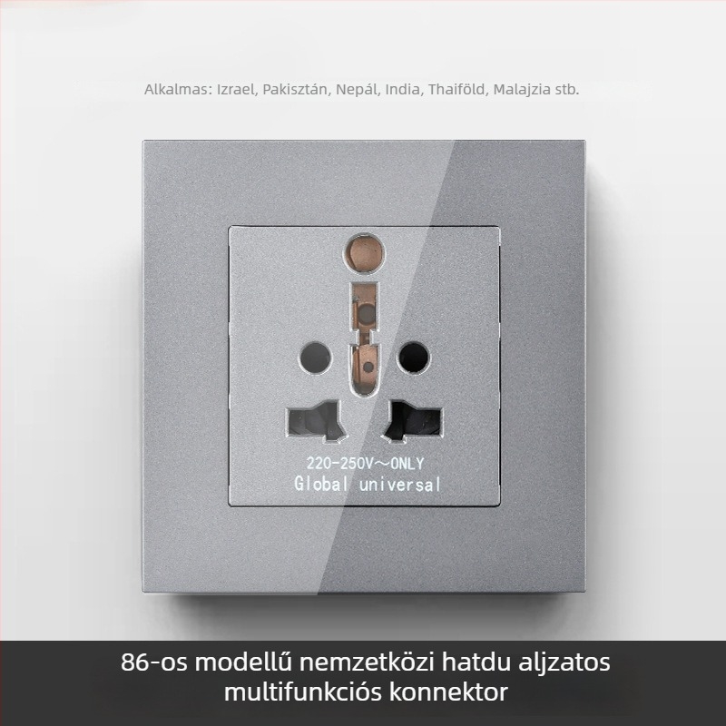 Nemzetközi hatszögletes aljzatpanel, 86-os és 142-es típusú kapcsolóval