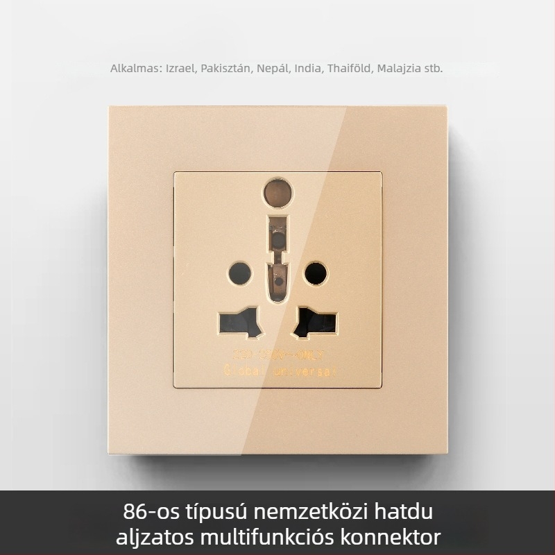 Nemzetközi hatszögletes aljzatpanel, 86-os és 142-es típusú kapcsolóval