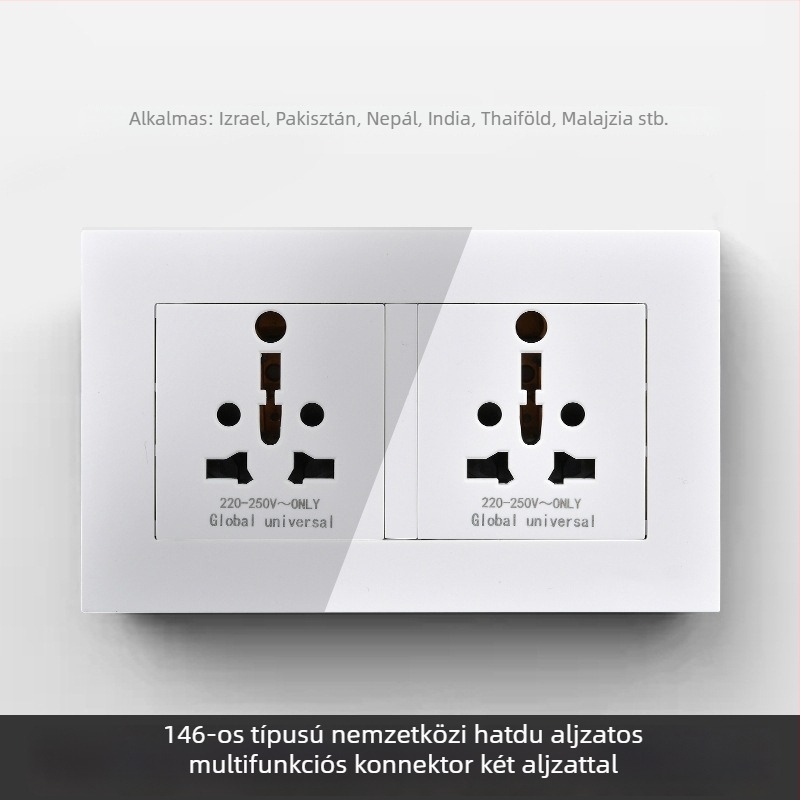 Nemzetközi hatszögletes aljzatpanel, 86-os és 142-es típusú kapcsolóval