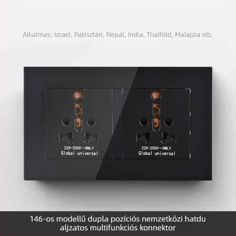 Nemzetközi hatszögletes aljzatpanel, 86-os és 142-es típusú kapcsolóval