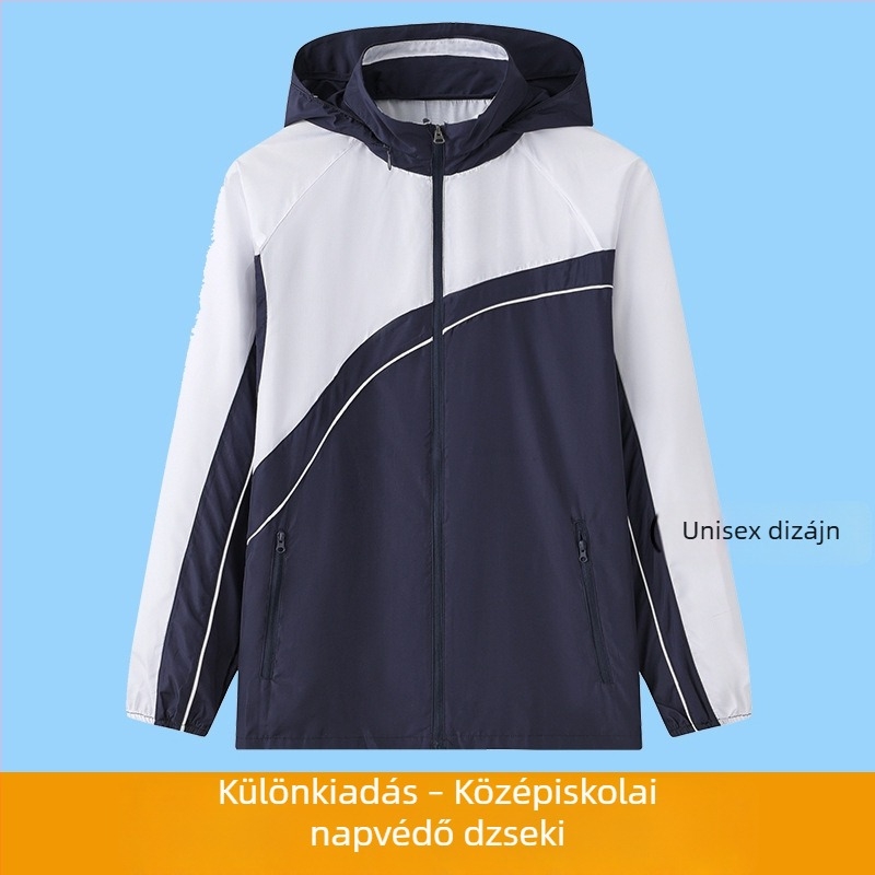 Téli iskolai egyenruha készlet középiskolásoknak – uniszex fleece-béléssel ellátott zipzáros kabát és nadrág