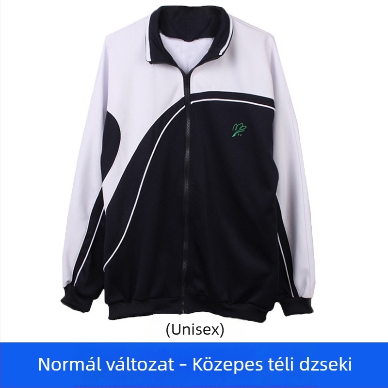 Téli iskolai egyenruha készlet középiskolásoknak – uniszex fleece-béléssel ellátott zipzáros kabát és nadrág