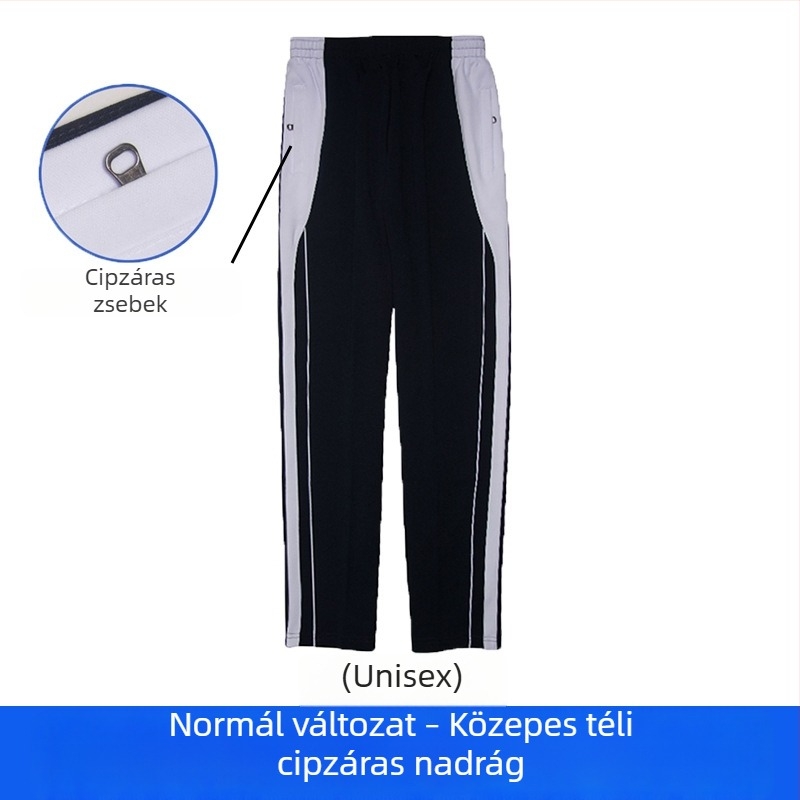 Téli iskolai egyenruha készlet középiskolásoknak – uniszex fleece-béléssel ellátott zipzáros kabát és nadrág