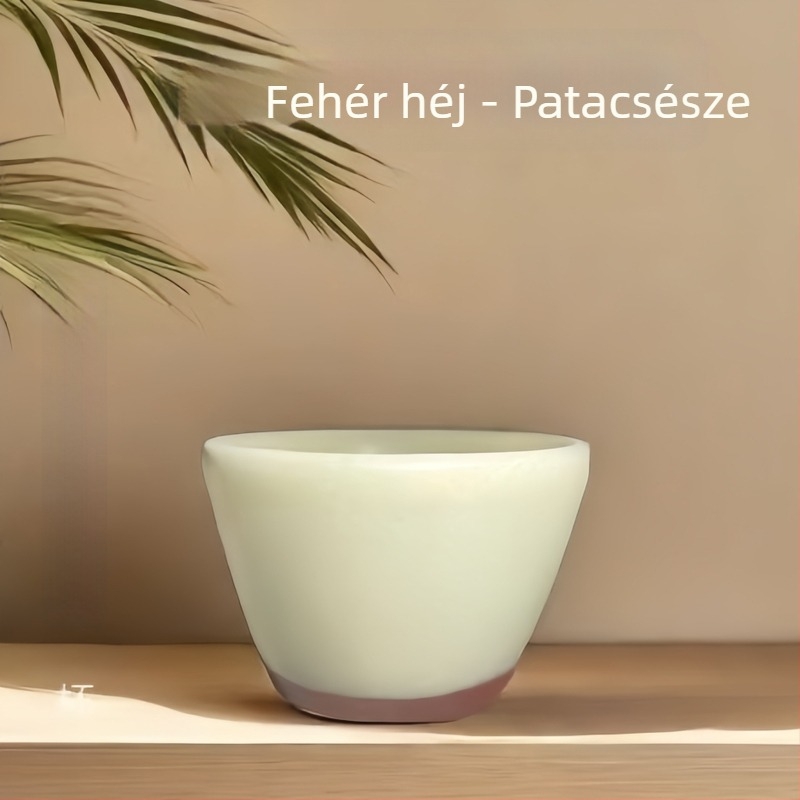 Jianzhan Jianyang teáscsésze eredeti ásványi mázzal, fehér, láb nélkül, kézben tartható, mesteri stílus, különböző formák