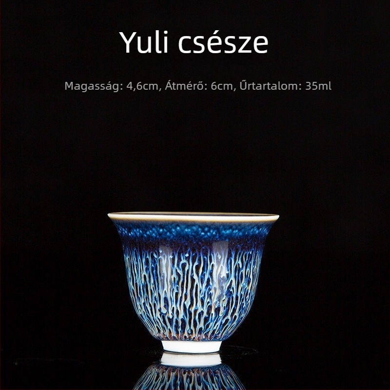 Porcelán teáscsésze Tenmoku mázzal, egyetlen csésze, kemencében égetve, kínai stílusú kézzel készített teás eszköz Rabbit Hair mázzal