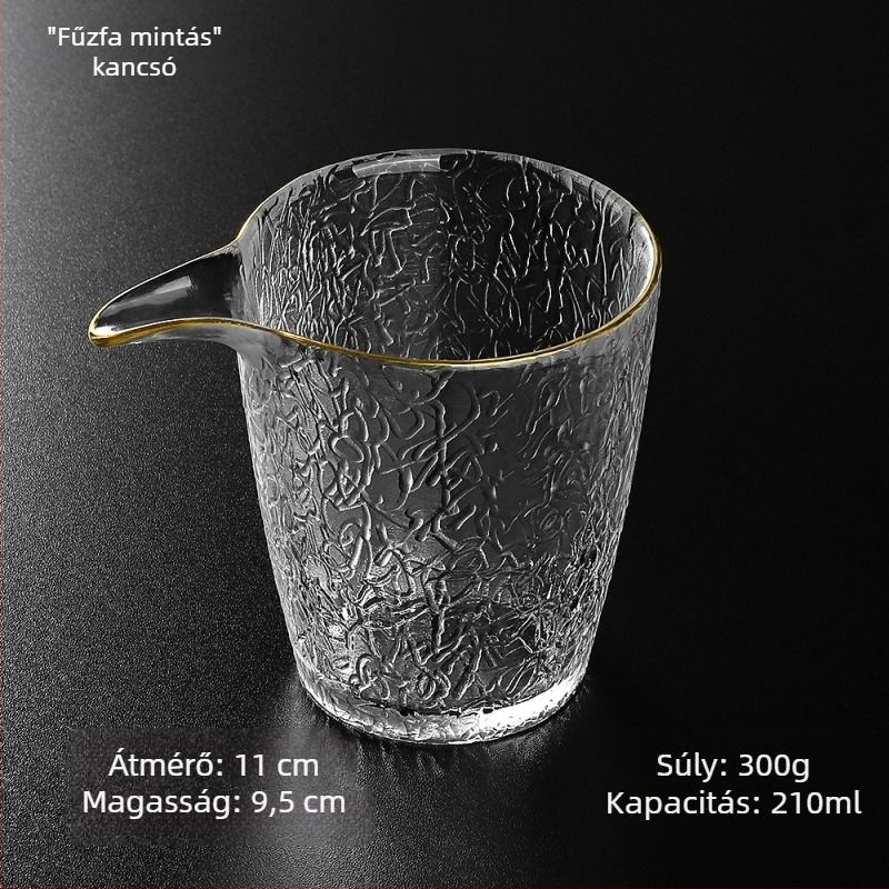 Gongfu teás pohár, vastag falú, nagy kapacitású, átlátszó kristály teáskészlet, 8 cm átmérő, éles kontúrral