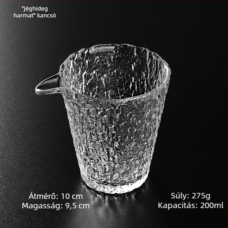 Gongfu teás pohár, vastag falú, nagy kapacitású, átlátszó kristály teáskészlet, 8 cm átmérő, éles kontúrral