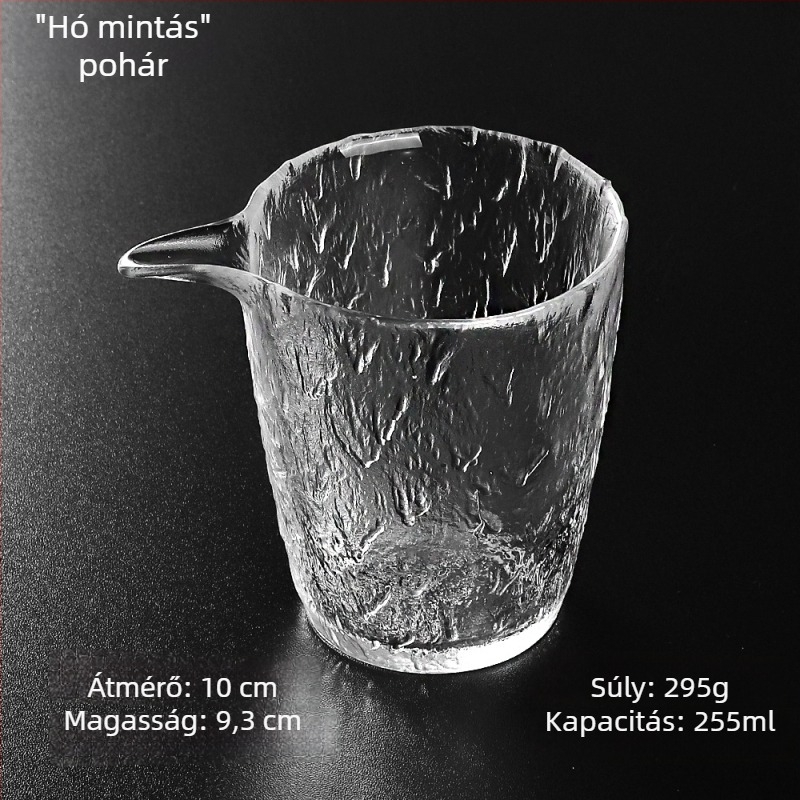 Gongfu teás pohár, vastag falú, nagy kapacitású, átlátszó kristály teáskészlet, 8 cm átmérő, éles kontúrral