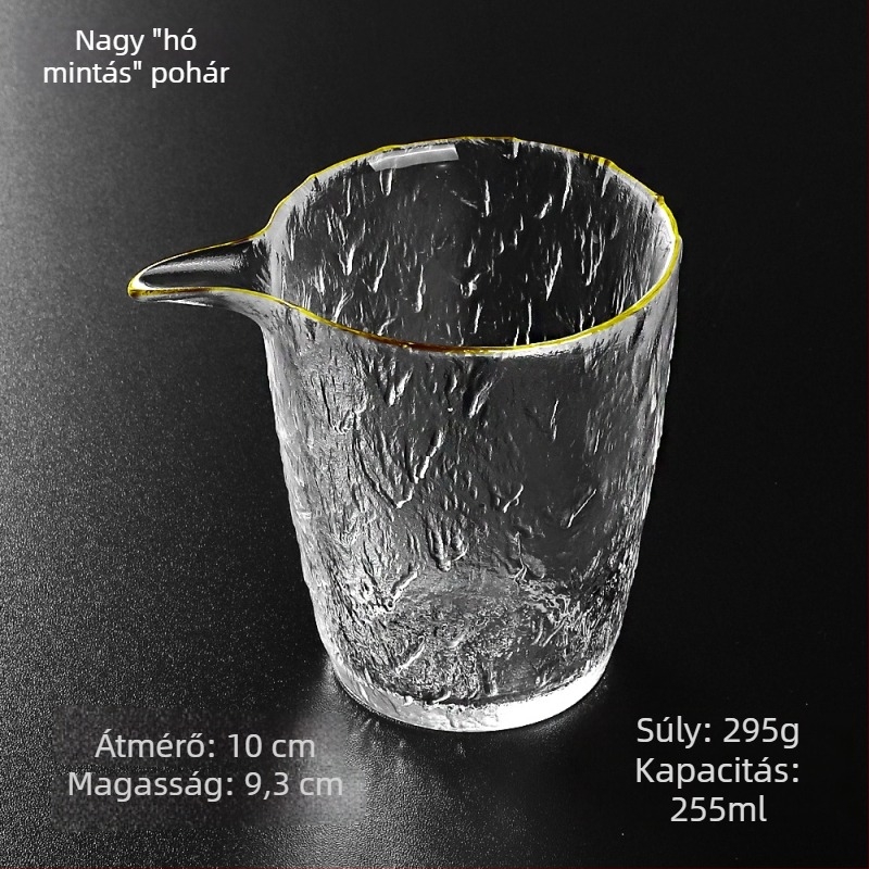 Gongfu teás pohár, vastag falú, nagy kapacitású, átlátszó kristály teáskészlet, 8 cm átmérő, éles kontúrral