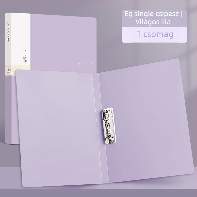 A4-es dupla csipeszes dosszié, PP anyagú dokumentum mappa, kotta-dosszié irodai használatra