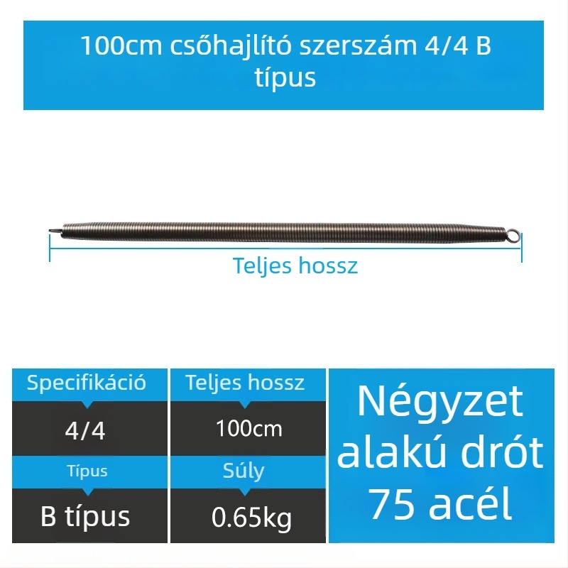 Kézi rugós PVC vezeték hajlító eszköz, krómozott No.75 acél