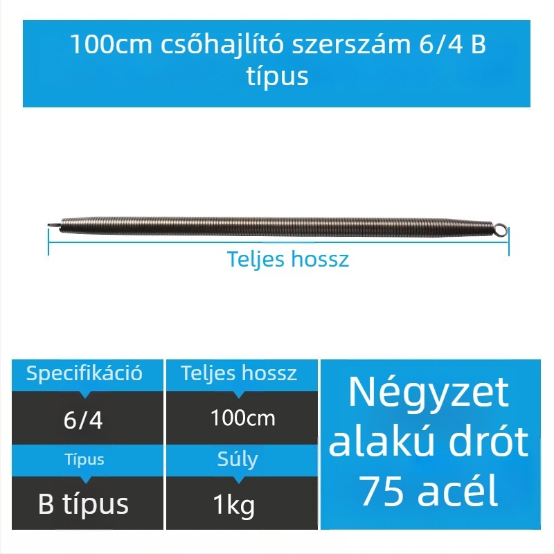 Kézi rugós PVC vezeték hajlító eszköz, krómozott No.75 acél