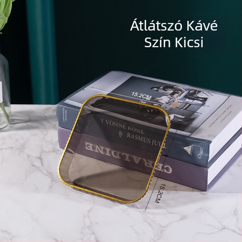 Négyzet alakú, modern luxus tálca otthoni használatra — teás- és vízpohár tartó, gyümölcs- és édességtál, szolgáló tál