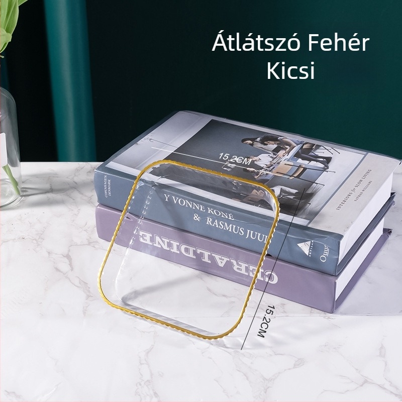 Négyzet alakú, modern luxus tálca otthoni használatra — teás- és vízpohár tartó, gyümölcs- és édességtál, szolgáló tál
