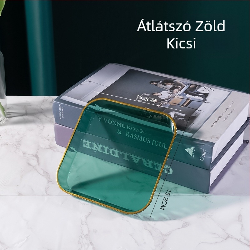 Négyzet alakú, modern luxus tálca otthoni használatra — teás- és vízpohár tartó, gyümölcs- és édességtál, szolgáló tál