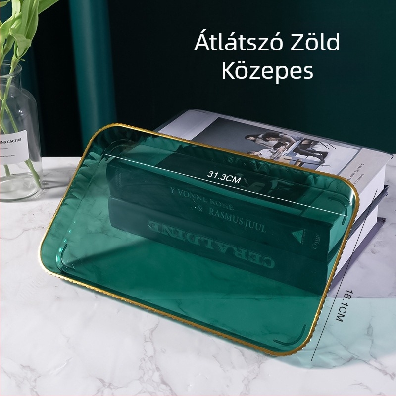 Négyzet alakú, modern luxus tálca otthoni használatra — teás- és vízpohár tartó, gyümölcs- és édességtál, szolgáló tál