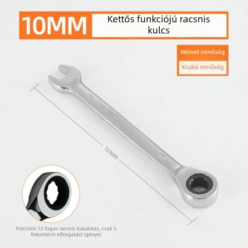 Ipari szintű racsnis kulcs Torx nyílással, kettős használatú autójavító eszköz