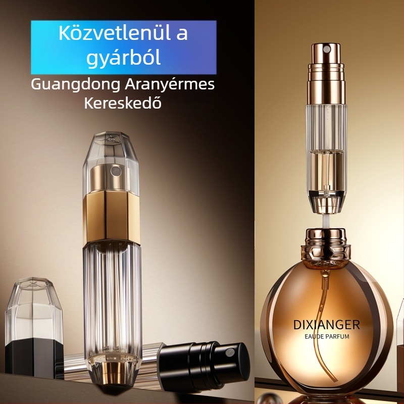5 ml-es mini hordozható parfüm-újratöltő üveg, alsó töltéssel, pumpás spray