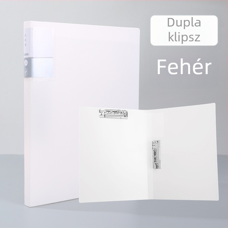 Morandi A4 diákoknak tervezett mappa, dupla erős rögzítő csíptető, PP anyag