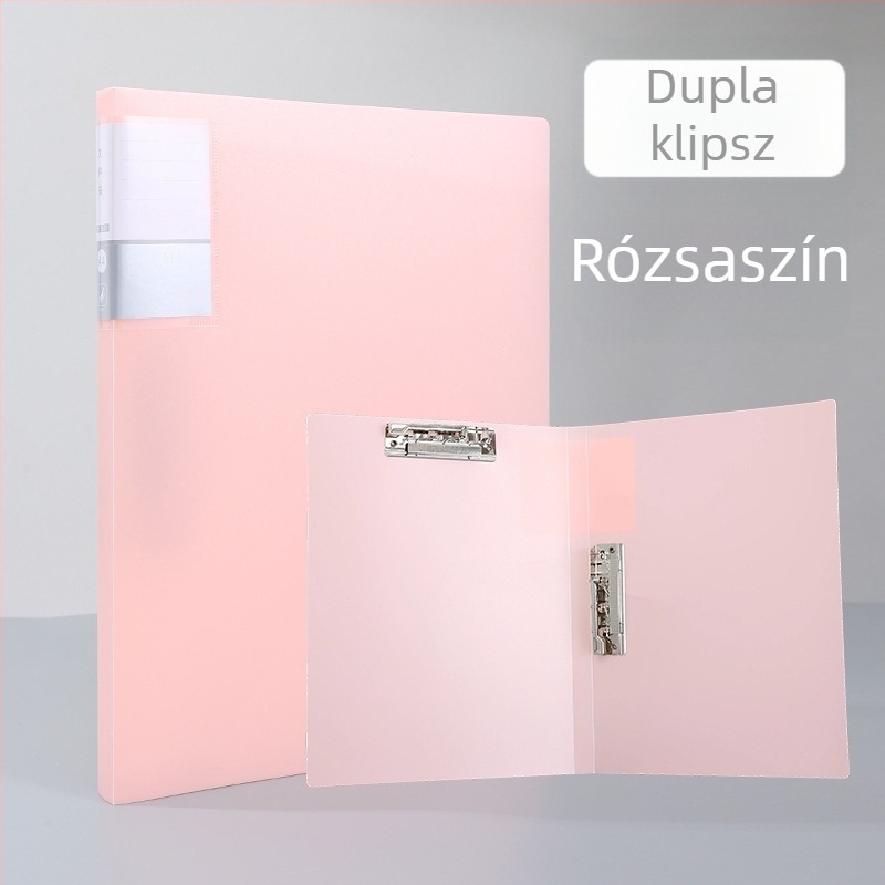 Morandi A4 diákoknak tervezett mappa, dupla erős rögzítő csíptető, PP anyag