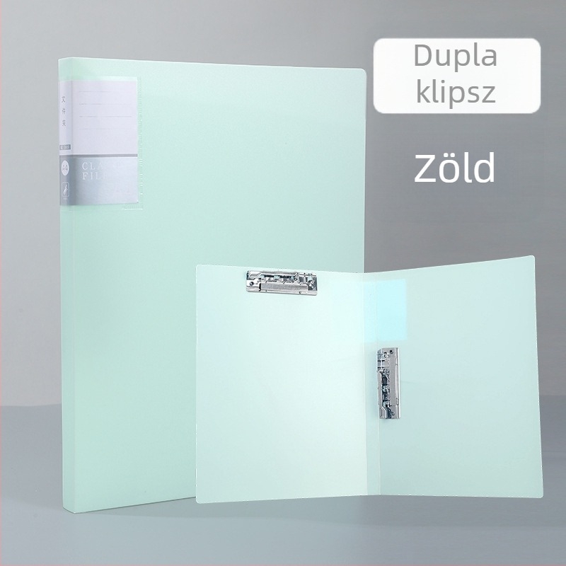 Morandi A4 diákoknak tervezett mappa, dupla erős rögzítő csíptető, PP anyag