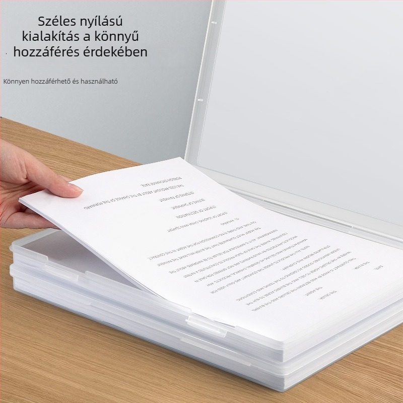 A4-es átlátszó dokumentumtároló doboz, nagy kapacitású, diákok írásai és könyvek számára