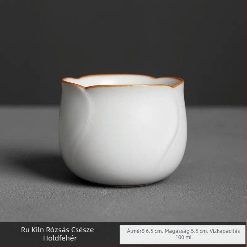 Ru Kiln mesterség porcelán teáscsésze, rózsaszín, elegáns, magas minőségű teáscsésze, rózsás dizájn, pár csésze