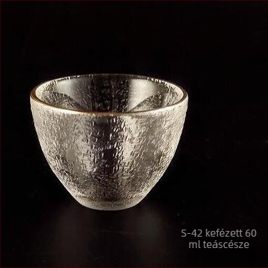 Japán stílusú kalapált üvegpohár arany díszítéssel, kis méretű, hőálló Kung Fu teás pohár, otthoni teázási kellékek