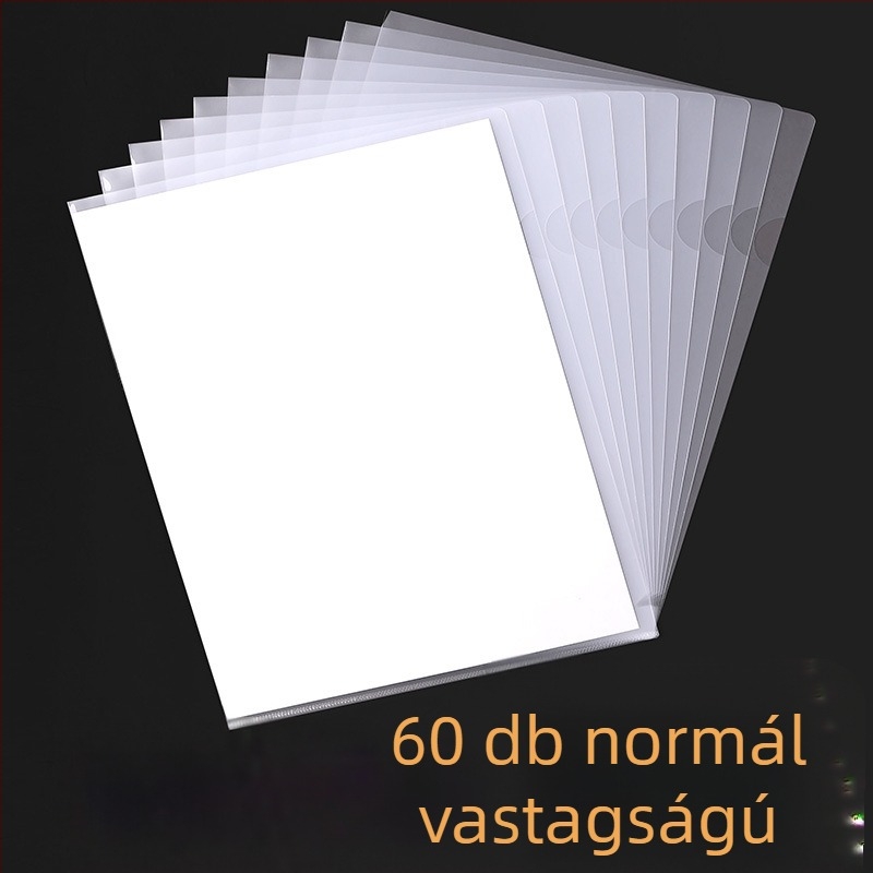 A4 átlátszó L-alakú irattartó, kétoldalas fedéllel, vastag kivitel, egylapos dokumentumzseb, dokumentum rendező
