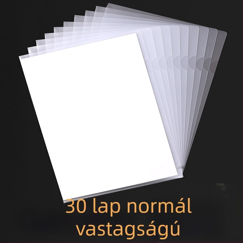 A4 átlátszó L-alakú irattartó, kétoldalas fedéllel, vastag kivitel, egylapos dokumentumzseb, dokumentum rendező