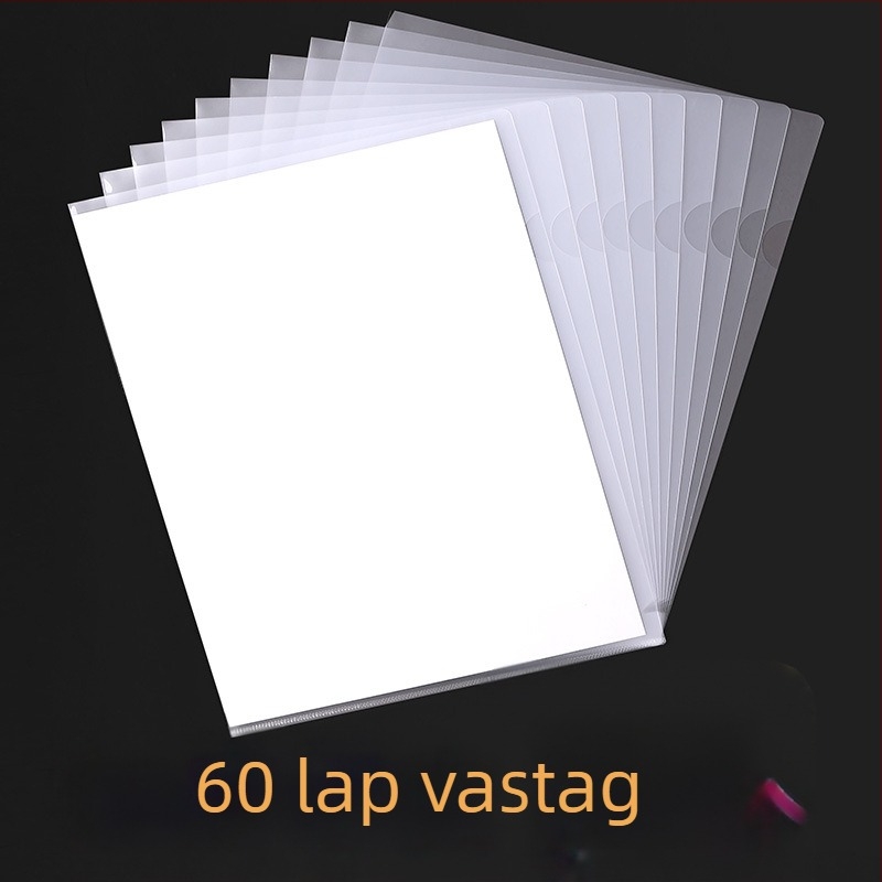 A4 átlátszó L-alakú irattartó, kétoldalas fedéllel, vastag kivitel, egylapos dokumentumzseb, dokumentum rendező