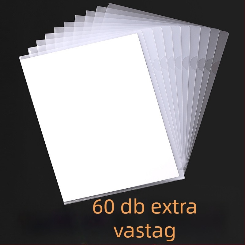 A4 átlátszó L-alakú irattartó, kétoldalas fedéllel, vastag kivitel, egylapos dokumentumzseb, dokumentum rendező