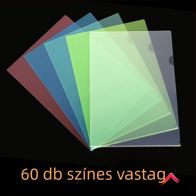 A4 átlátszó L-alakú irattartó, kétoldalas fedéllel, vastag kivitel, egylapos dokumentumzseb, dokumentum rendező