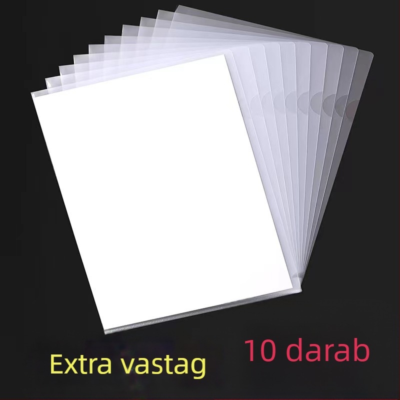 A4 átlátszó L-alakú irattartó, kétoldalas fedéllel, vastag kivitel, egylapos dokumentumzseb, dokumentum rendező