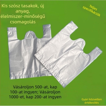 Kis átlátszó egyszer használatos élelmiszer zacskók, mellény-stílusú zacskók, szósz zacskók, fehér műanyag zacskók