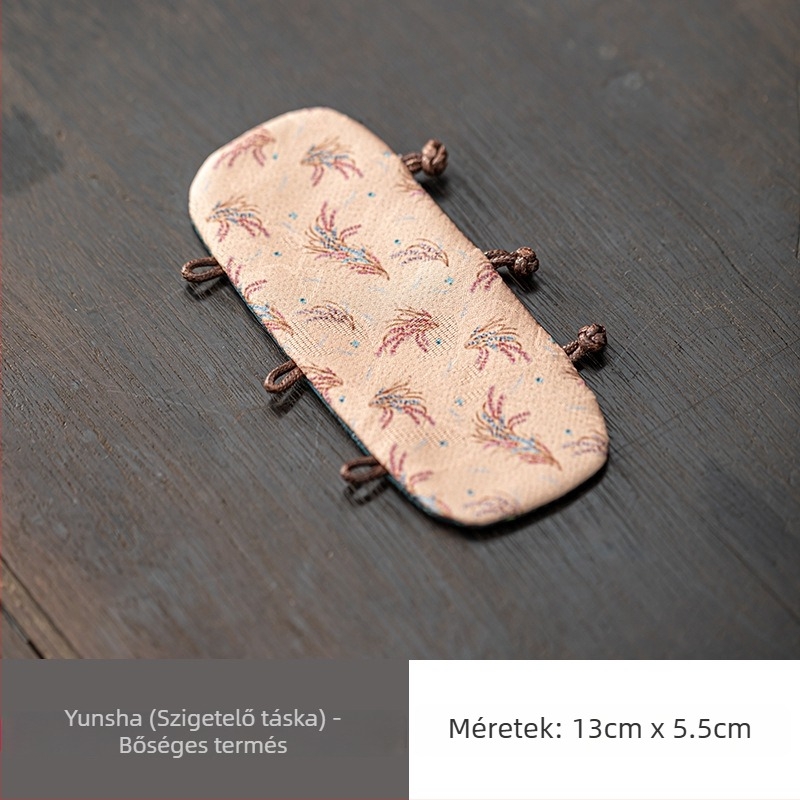 Kínai stílusú teáskanna-fogantyú megkötő, hőszigetelő kötél és textil párnával – teáskészlet kiegészítők