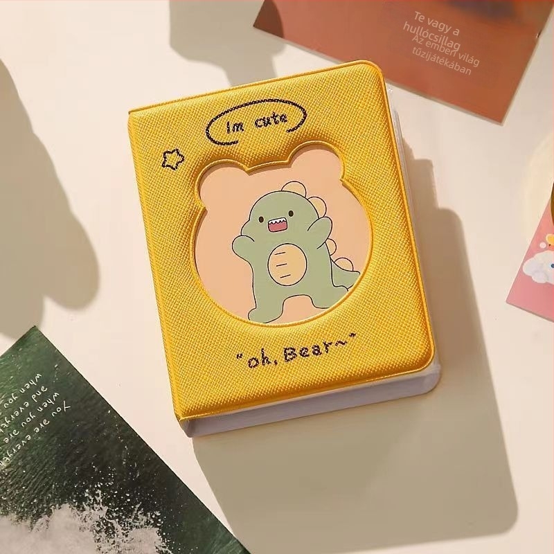 Szív alakú kivágású, tükrös felületű mini kártyaalbum, egyszínű borító, Polaroid 2x3 hüvelykes fotókhoz, rajongók számára fotógyűjtemény
