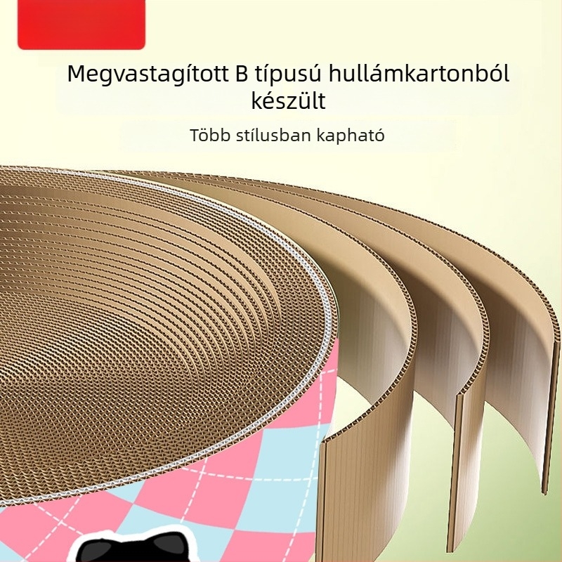 Macska karmolódeszka hullámkartonból, szöszmentes macskafészek, 3 az 1-ben macska játék és kiegészítők, testreszabható méret és logó