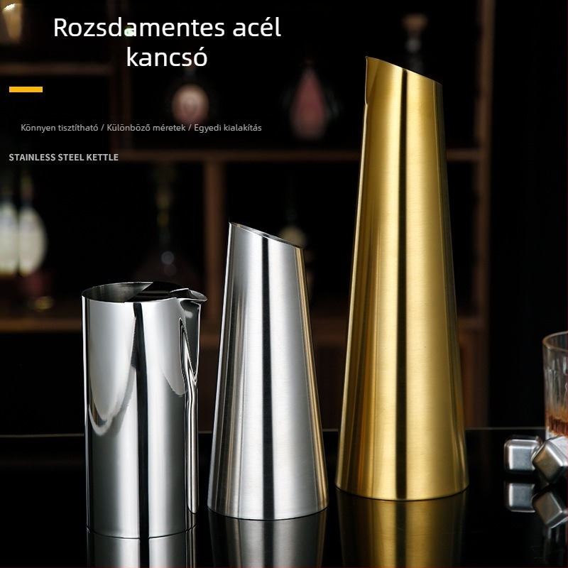 Rozsdamentes acélból készült bárdispenser és decanter, bor és italok számára, 601–700 ml, arany szín.