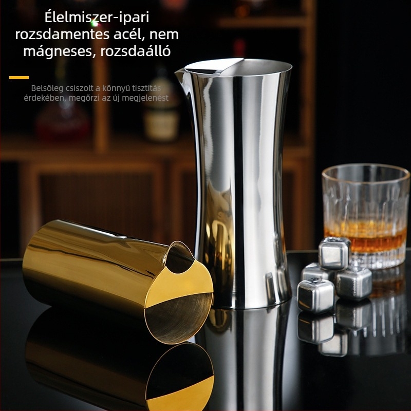 Rozsdamentes acélból készült bárdispenser és decanter, bor és italok számára, 601–700 ml, arany szín.