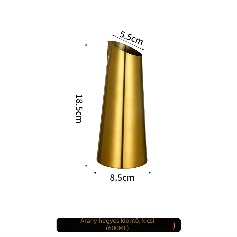 Rozsdamentes acélból készült bárdispenser és decanter, bor és italok számára, 601–700 ml, arany szín.