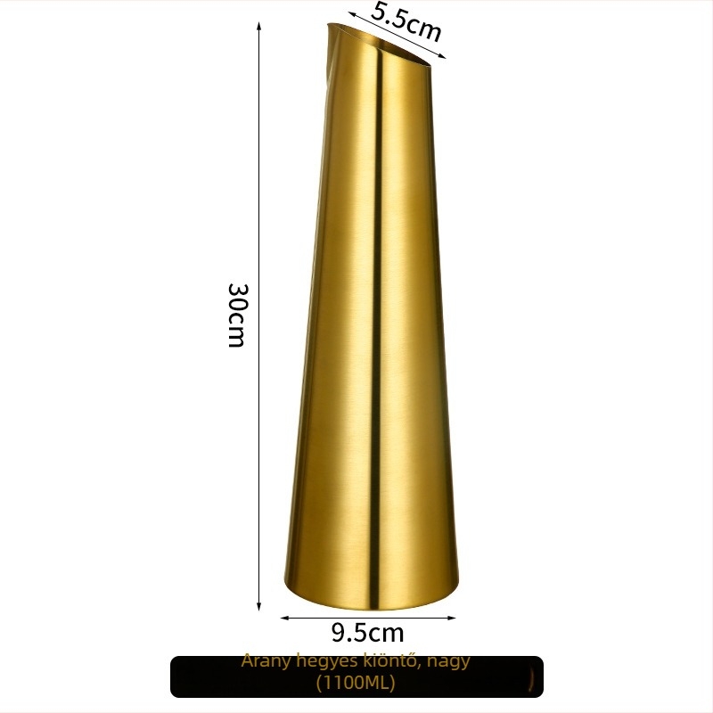 Rozsdamentes acélból készült bárdispenser és decanter, bor és italok számára, 601–700 ml, arany szín.