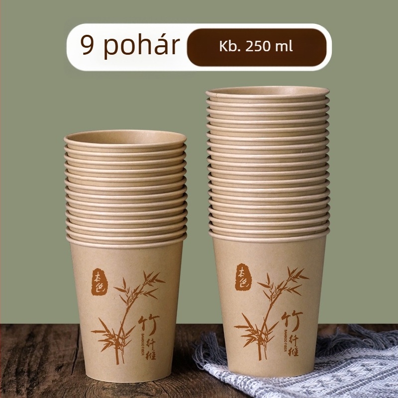 Egyszer használatos kraft papír pohár, nagy, extra vastag, 201-300 ml, szigetelt, teához és tejhez, háztartási és kereskedelmi felhasználásra