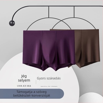 Ice Silk férfi alsónemű, ultra vékony, varrás nélküli, egyrészes boxer, lélegző
