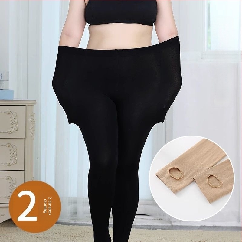 Plusz méretű fleece-bélésű leggings nőknek, tavasz–ősz, testszínű, egyszínű, közepesen vastag