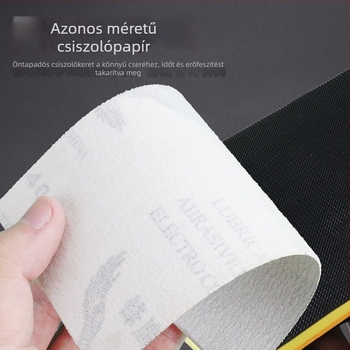 Prémium öntapadós csiszolópapír tartó, szorítóval és velúr bevonattal — alumíniumötvözet test