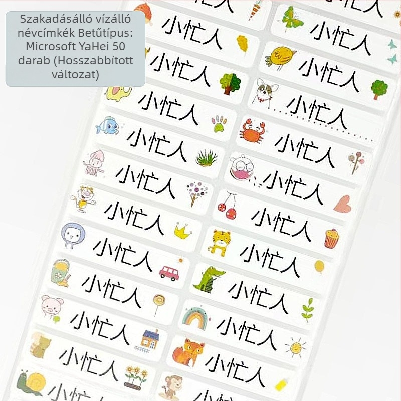Vízálló névmatricák óvodába – írószerekhez és kulacsokhoz