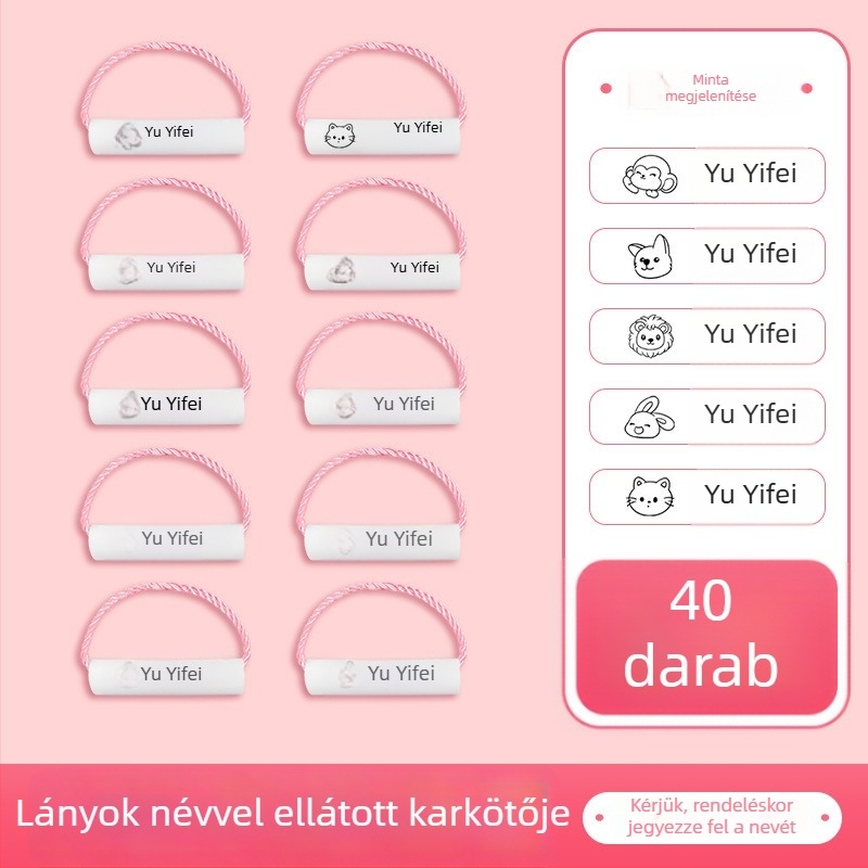 Óvodai névtáblák, vízálló, újrahasználható nyakpántok, anti-lost, alkalmas hátizsákhoz és cipőkhöz, rajzfilmszerű stílus